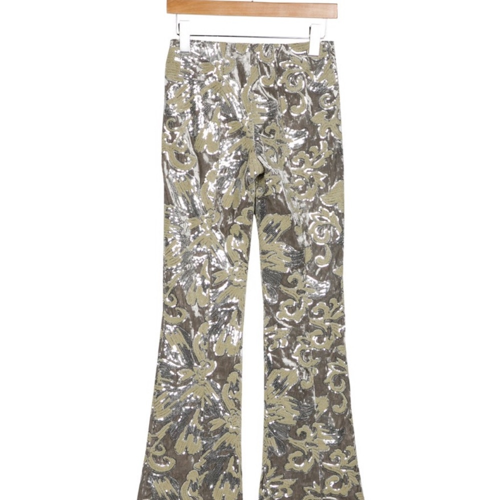 Maje Velour Sequin Silver Pants